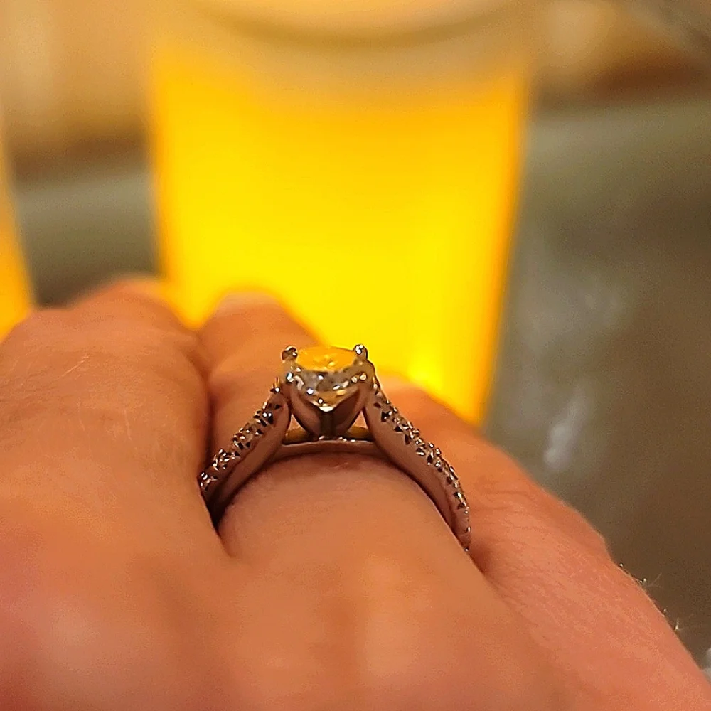 Moissanite Solitaire Ring - Picture 7 of 8